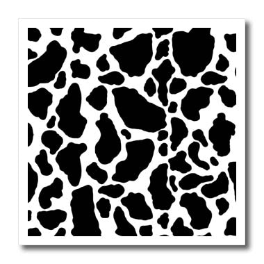3dRose Janna Salak Designs Prints and Patterns - Black and White Cow Print - Iron on Heat Transfers (ht_15424)