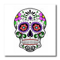 3dRose EvaDane - Signs - Sugar Skull, Pink - Iron on Heat Transfers (ht_186236)