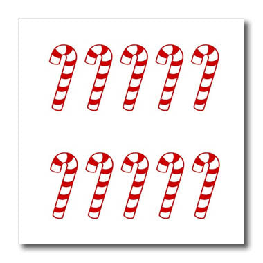3dRose Patricia Sanders Christmas - Large Candy Canes Christmas - Iron on Heat Transfers (ht_27808)
