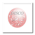 3dRose Florene Decorative - Pink Disco Ball - Iron on Heat Transfers (ht_38185)