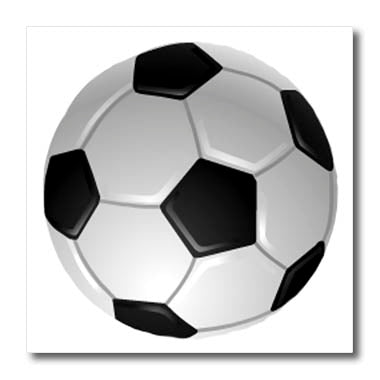 3dRose Sandy Mertens Outdoor Sports Designs - Soccer Ball - Iron on Heat Transfers (ht_6254)