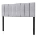 Linen Upholstered Headboard with Solid Wood Legs and Adjustable Width-Gray