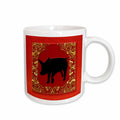 3dRose Chinese Zodiac Year of the Pig Chinese New Year Red, Gold and Black - Mugs (mug_101852)