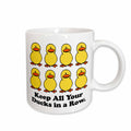 3dRose Dooni Designs Funny and Humorous Designs - Funny Keep All Your Ducks in a Row Cartoon Design - Mugs