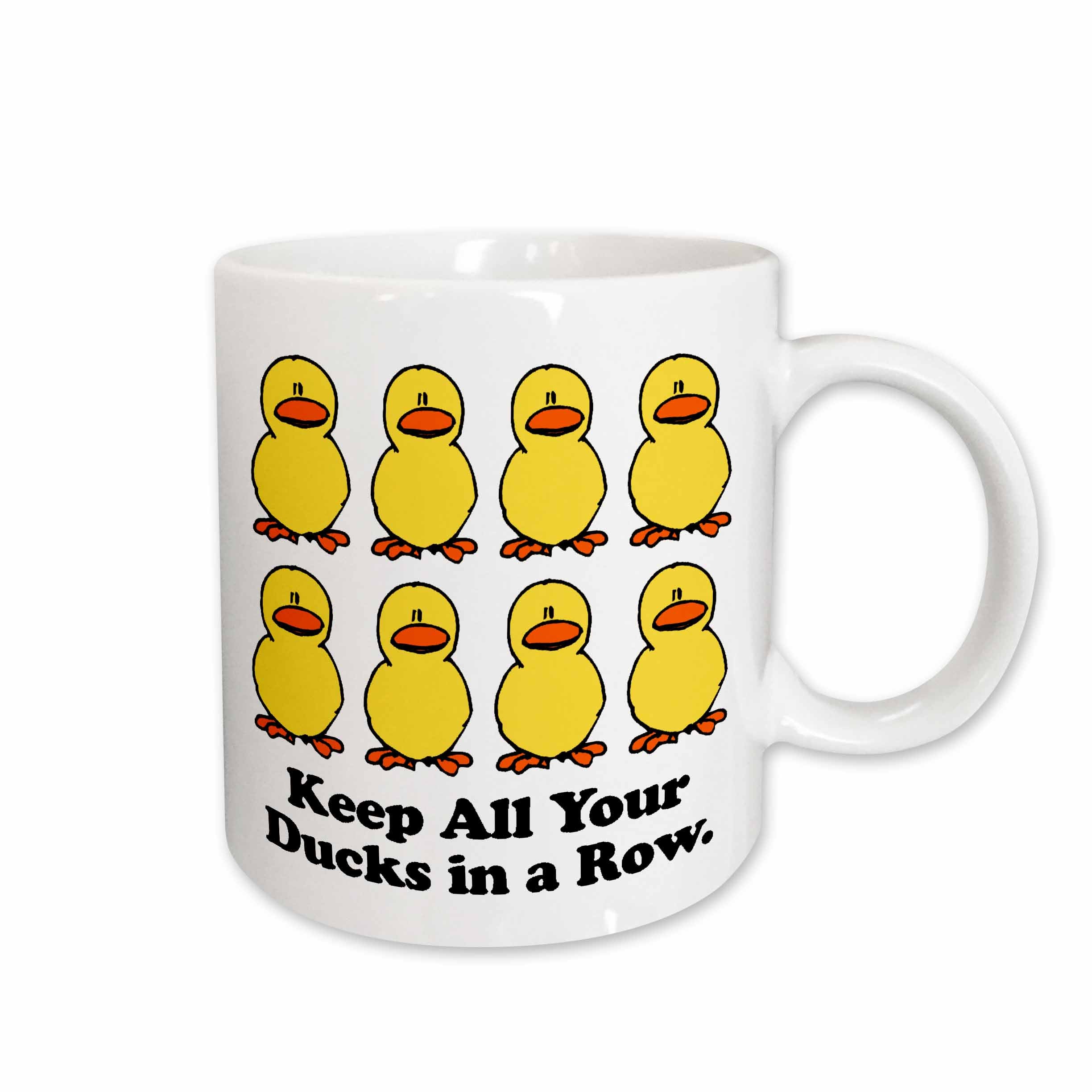 3dRose Dooni Designs Funny and Humorous Designs - Funny Keep All Your Ducks in a Row Cartoon Design - Mugs