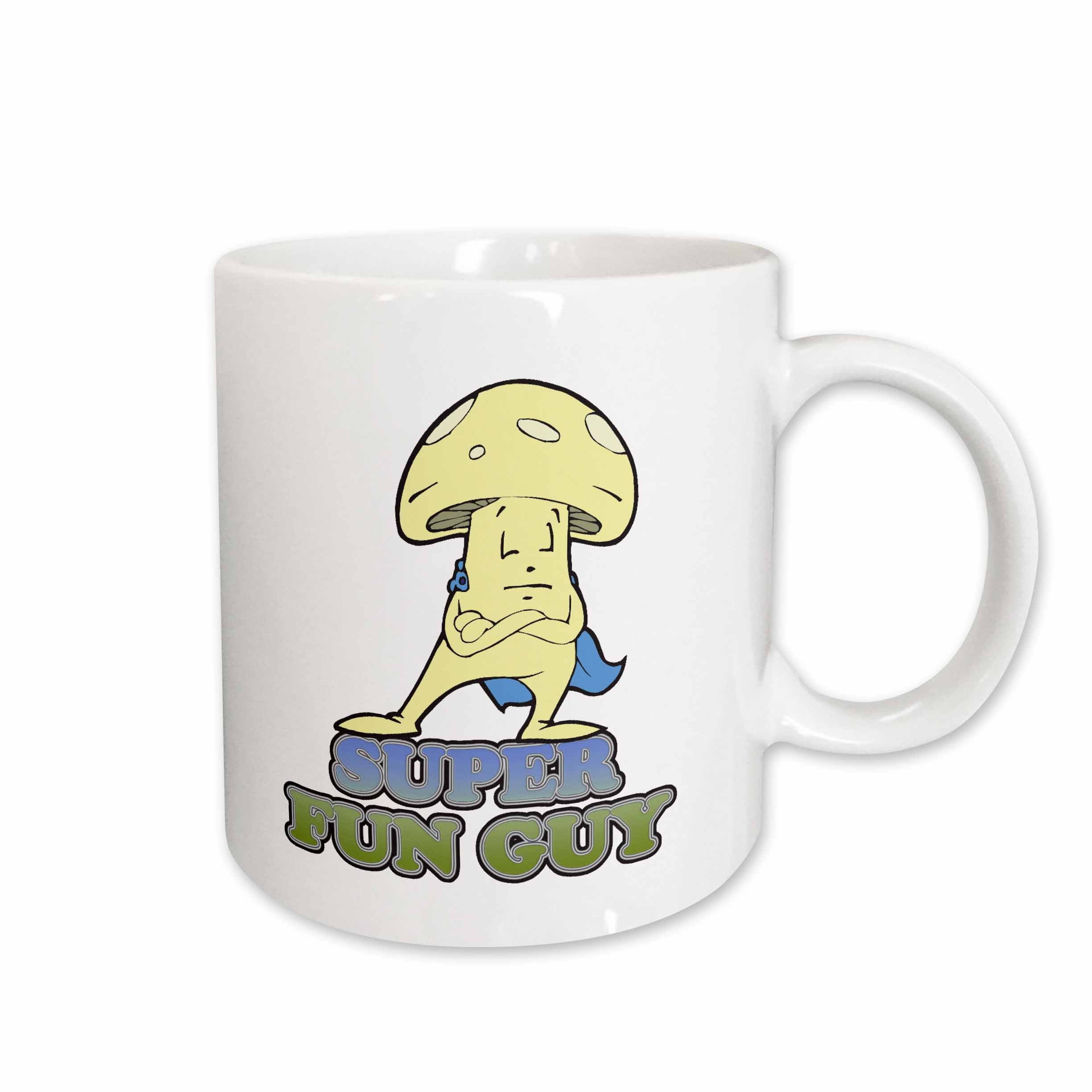 3dRose Dooni Designs Funny and Humorous Designs - Super Fun Guy Fungi Mushroom - Mugs (mug_102624)