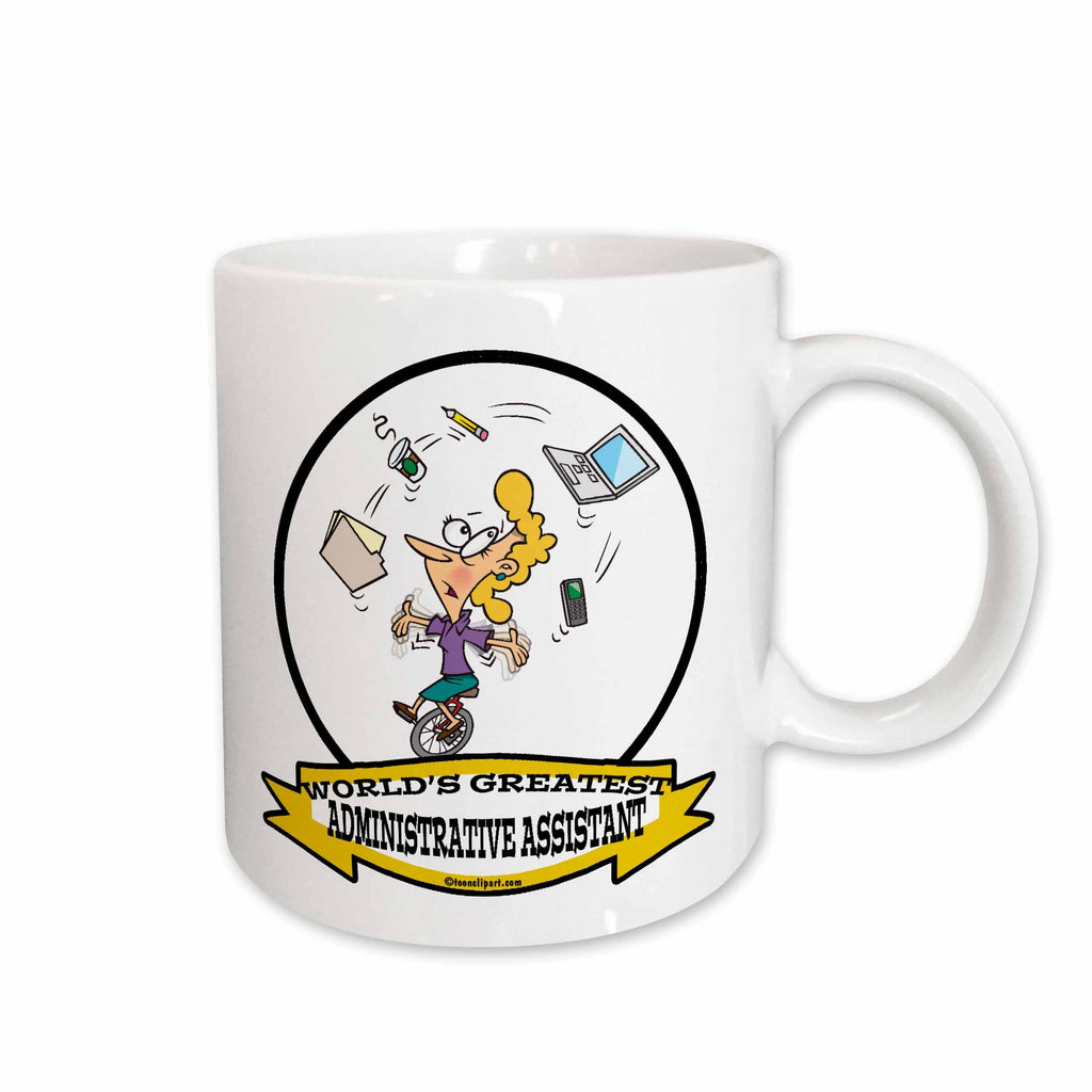 3dRose Funny Worlds Greatest Administrative Assistant II Cartoon - Mugs (mug_102917)