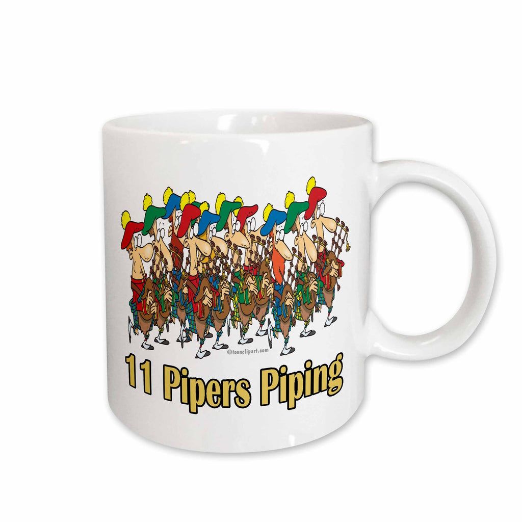 3dRose Dooni Designs Random Toons - Eleven Pipers Piping - Mugs (mug_103992)