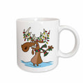 3dRose Dooni Designs Random Toons - Funny Silly Christmas Moose Cartoon - Mugs (mug_104122)