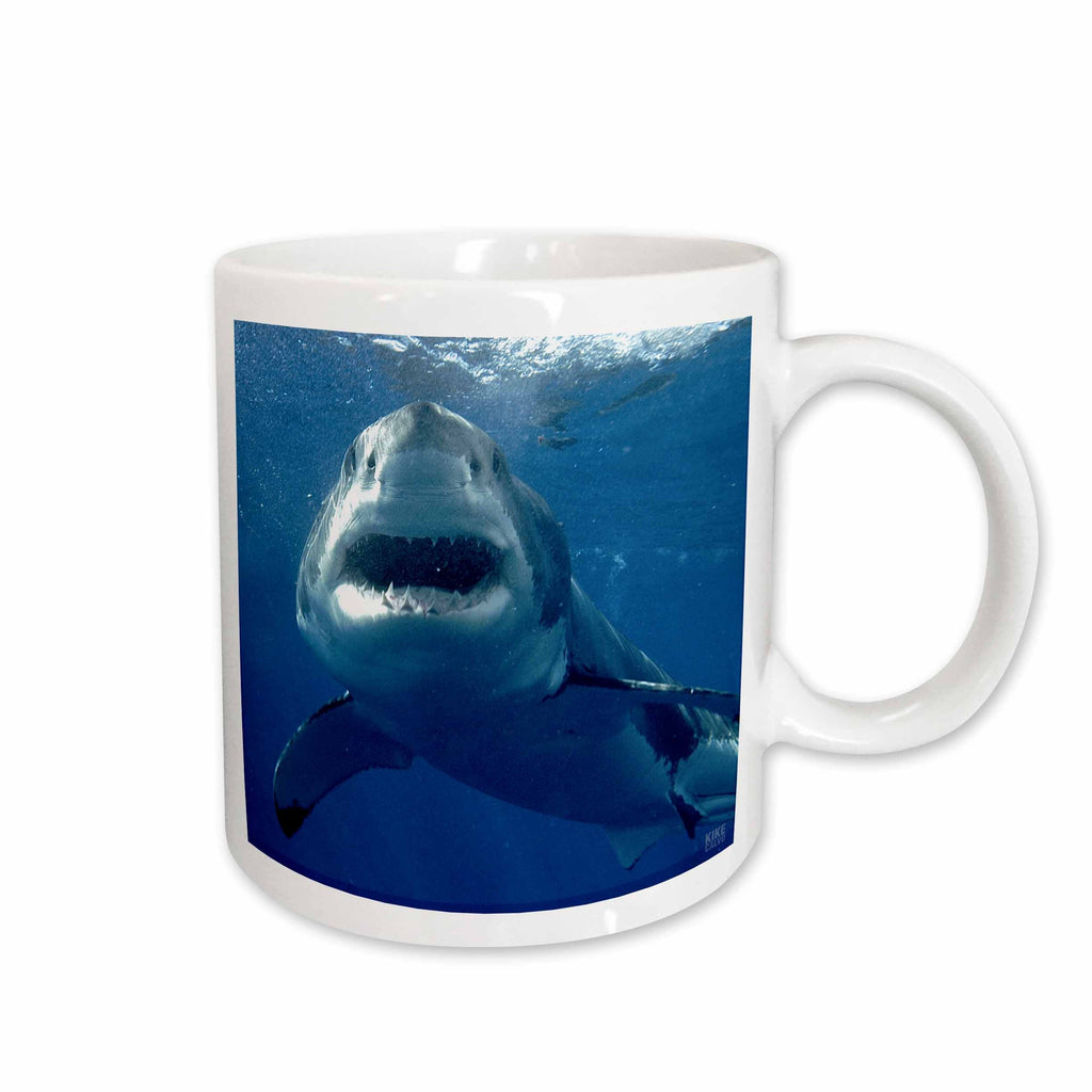 3dRose Kike Calvo Shark - Great White Shark - Mugs (mug_10584)