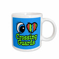 3dRose Bright Eye Heart I Love Crossing Guards - Mugs (mug_106003)