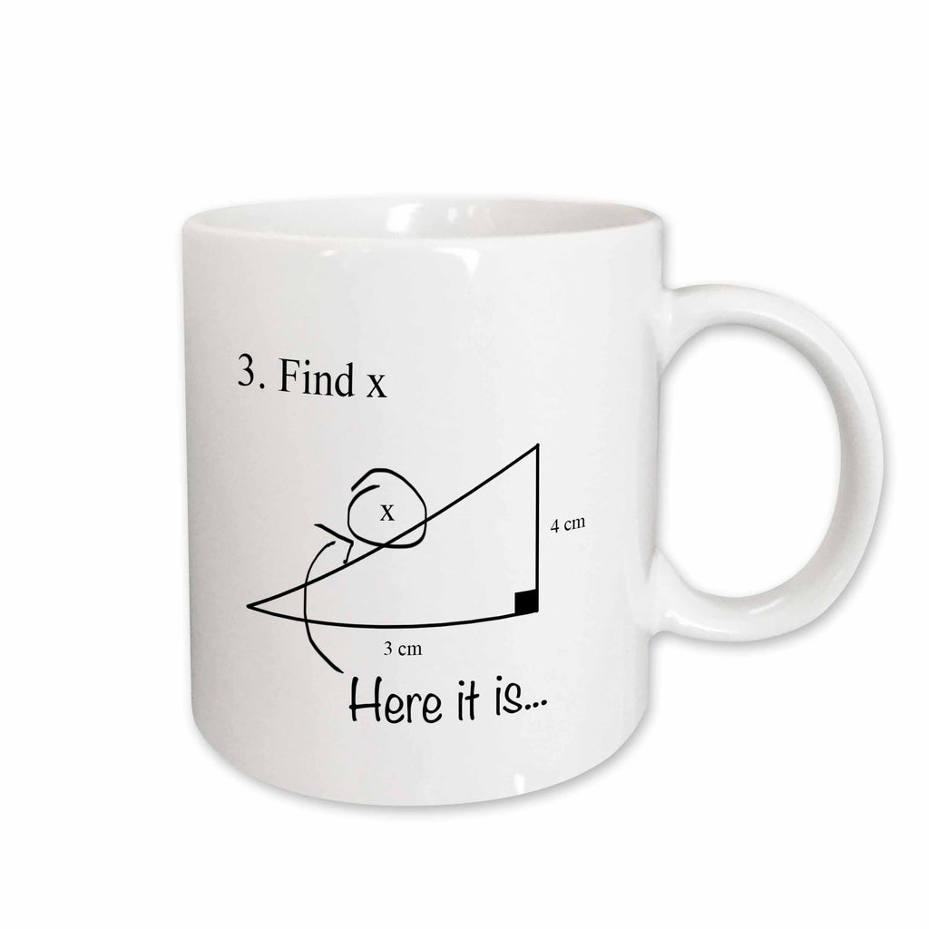 3dRose EvaDane - Funny Cartoons - Find x here it is - Mugs (mug_107310)