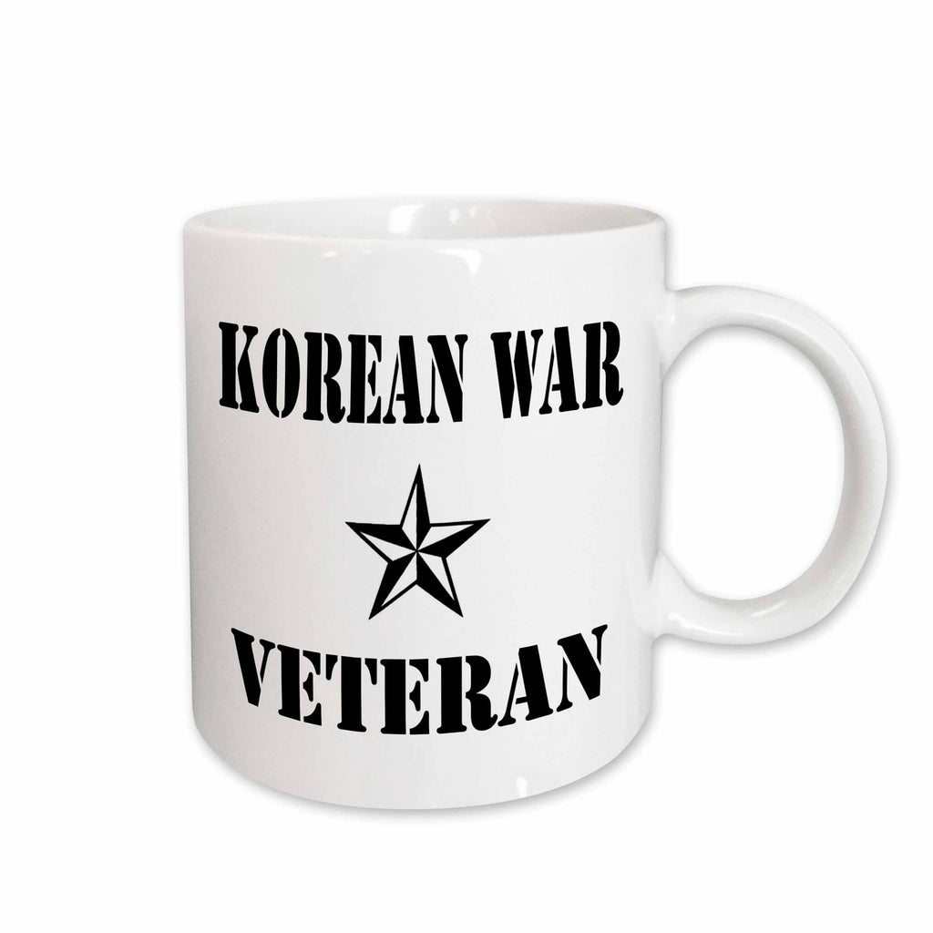 3dRose EvaDane - Signs - Korean War Veteran, Black and White - Mugs (mug_110014)