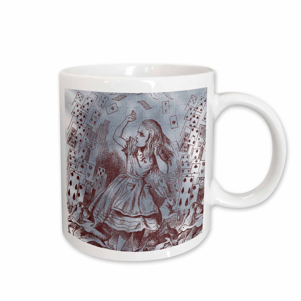 3dRose PS Vintage - Alice with Playing Cards Vintage Alice in Wonderland - Mugs (mug_110209)