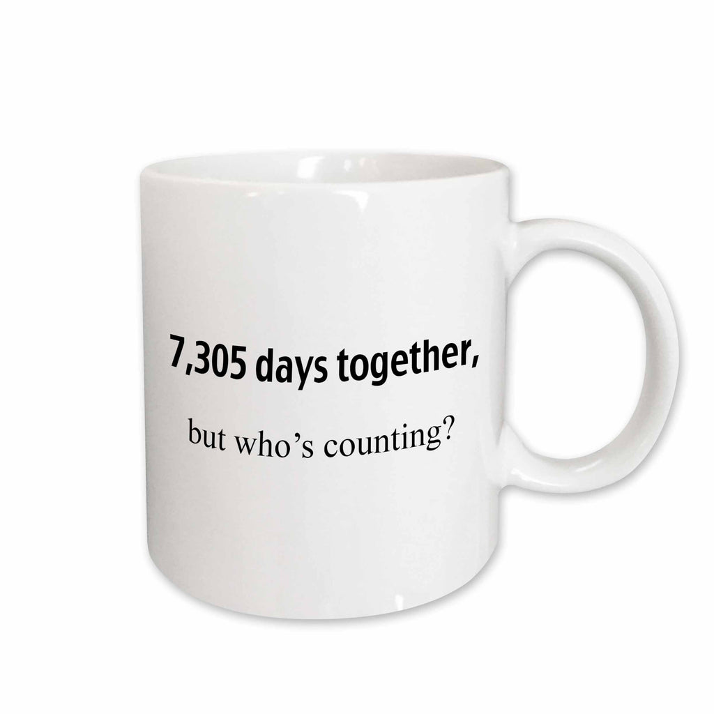 3dRose EvaDane - Happy Anniversary - 7,305 days together but whos counting - Mugs (mug_112211)