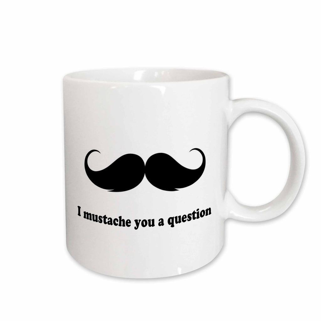 3dRose EvaDane - Funny Cartoons - I mustache you a question - Mugs (mug_112223)