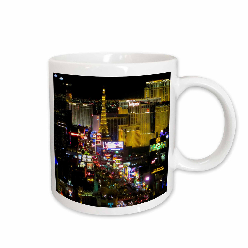 3dRose EvaDane - Nightlife - Las Vegas Strip at Night - Mugs (mug_112226)