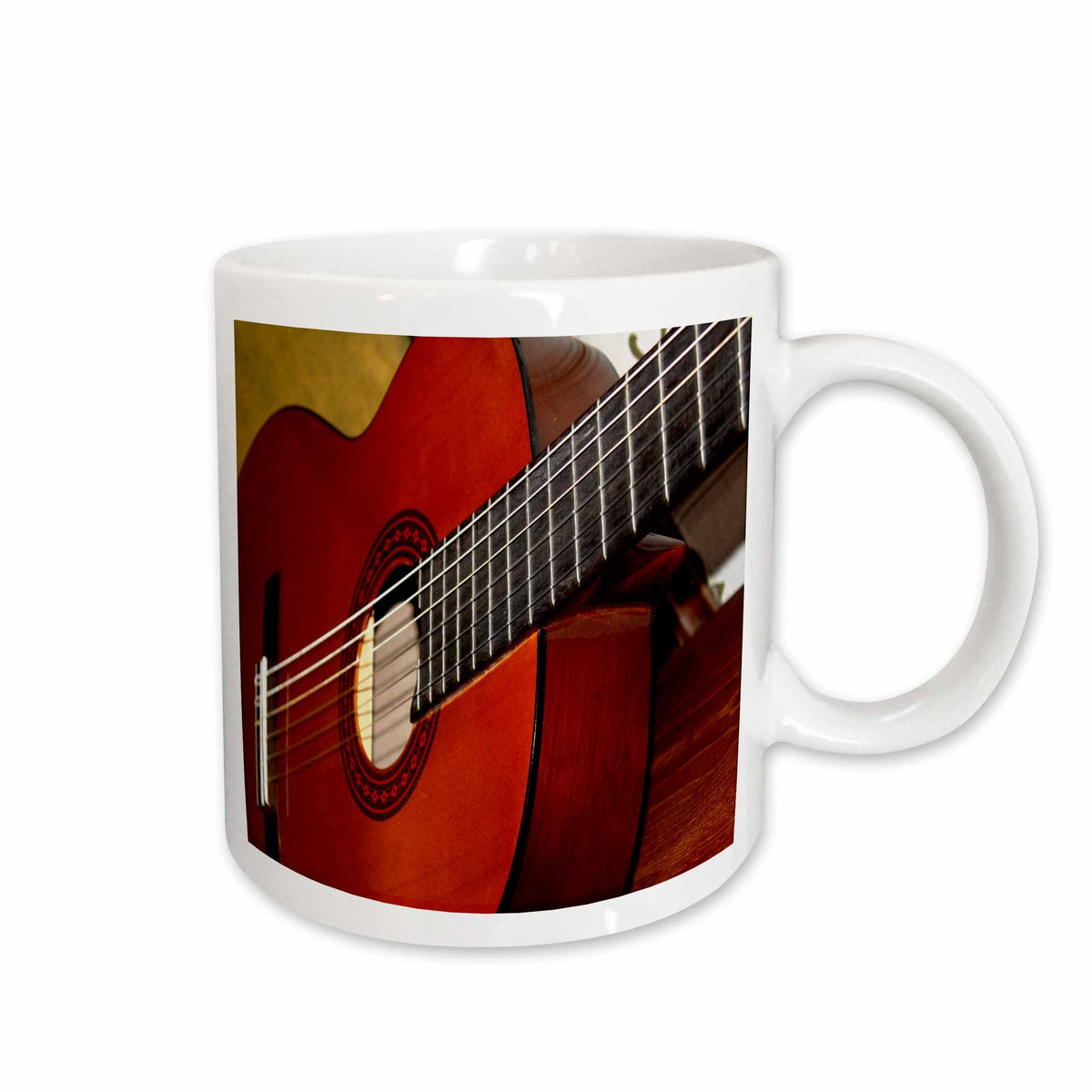 3dRose Florene Music - Closeup Of A Classical Guitar - Mugs (mug_112274)