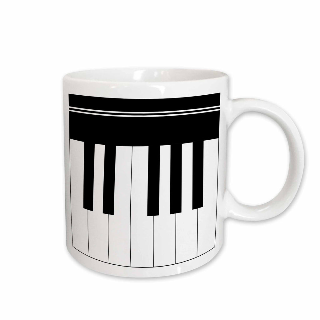 3dRose Piano keys - black and white keyboard musical design - pianist music... - Mugs (mug_112827)