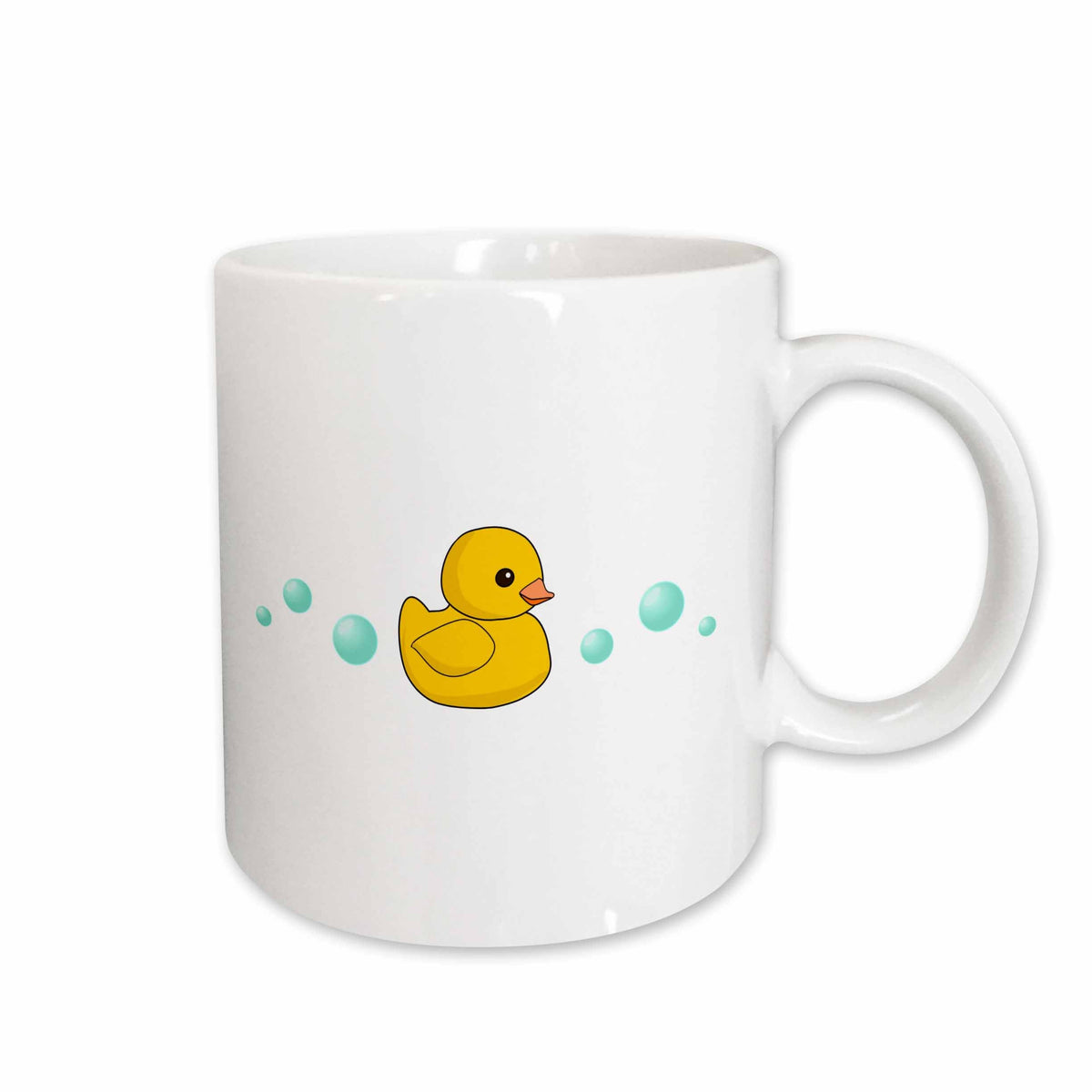 3dRose Cute Yellow Rubber Ducky cartoon with soap bubbles - kawaii duckie on... - Mugs (mug_112950)