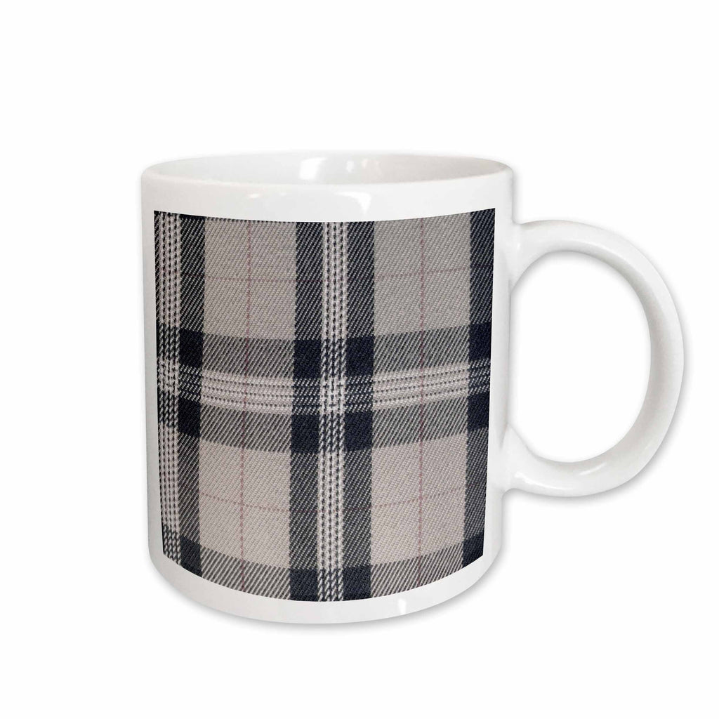 3dRose Gray tartan pattern - contemporary modern preppy plaid grey and black -... - Mugs (mug_113032)