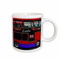 3dRose London Double Decker Red Bus with bunting and flag - UK Great Britain... - Mugs (mug_113051)