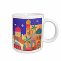 3dRose Jerusalem city gold domes Islamic architecture art colorful arty... - Mugs (mug_113178)