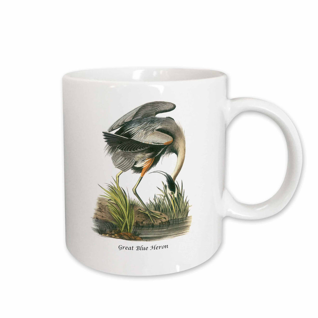 3dRose Great Blue Heron by John James Audubon - Mugs (mug_114106)
