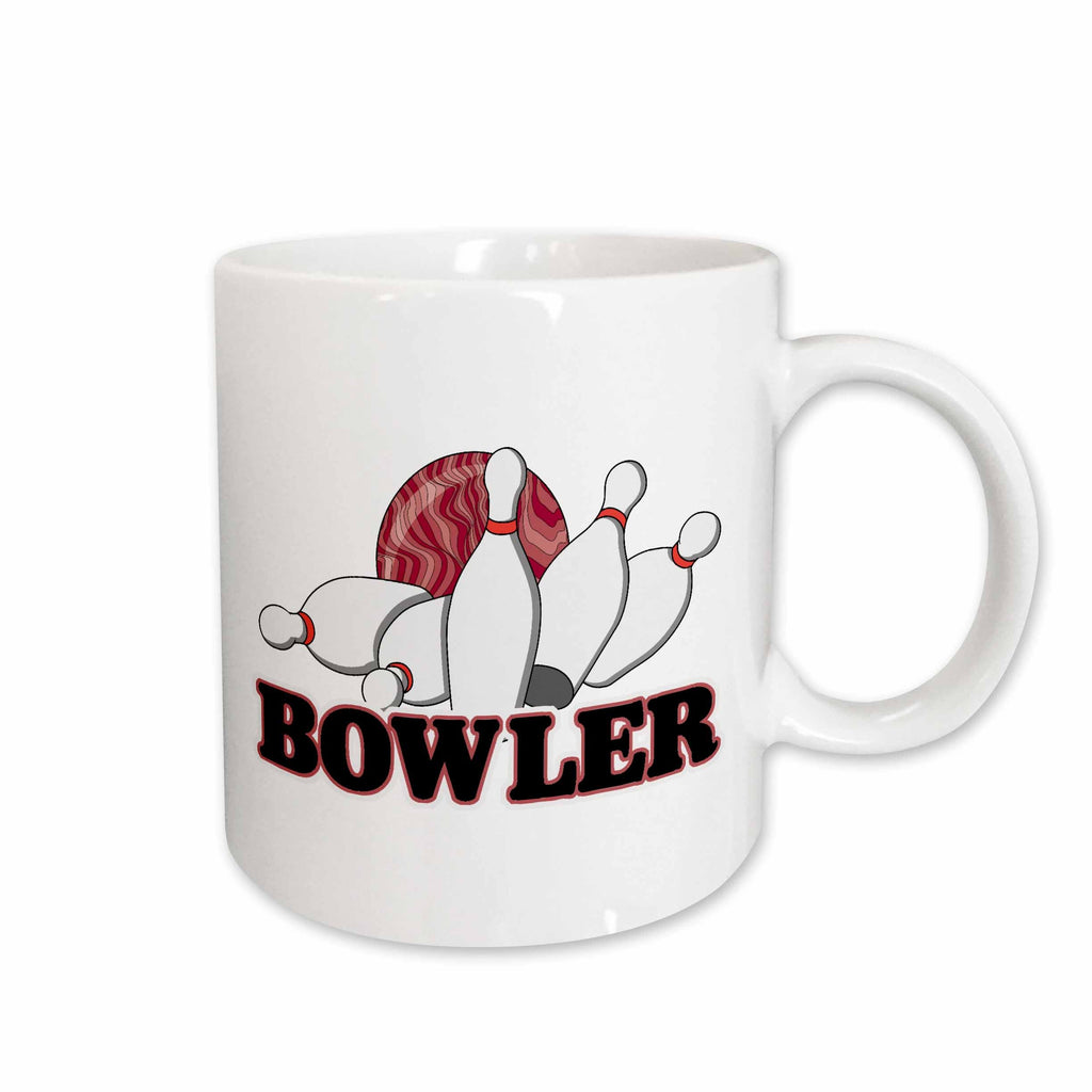 3dRose Bowler Bowling Ball and Pins Sports Design - Mugs (mug_116295)