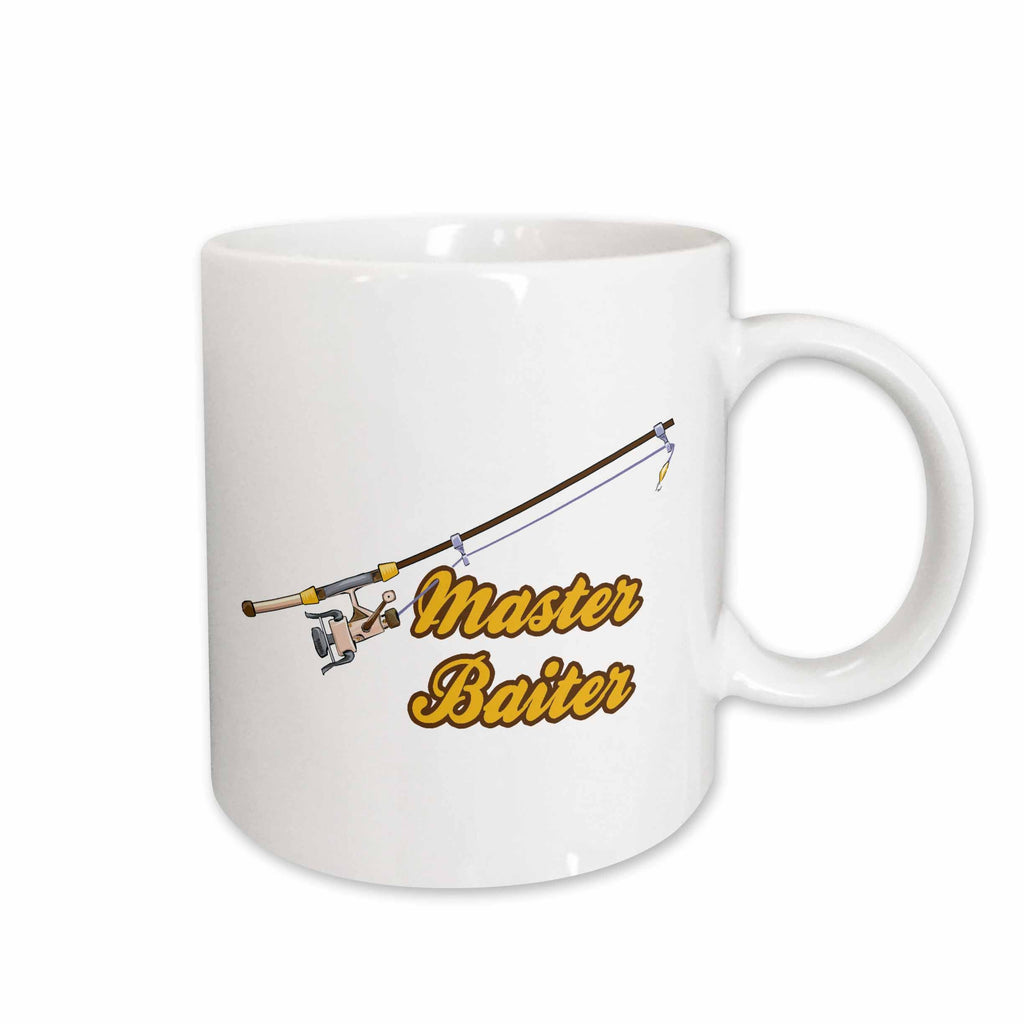 3dRose Master Baiter Fishing Pole Funny Fishing Humor Sports Design - Mugs (mug_116326)