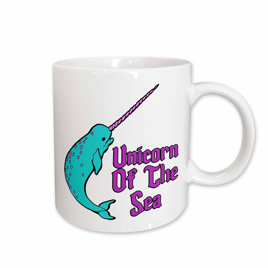 3dRose Funny Cute Narwhal Unicorn Of The Sea Fantasy Animal Design - Mugs (mug_116362)