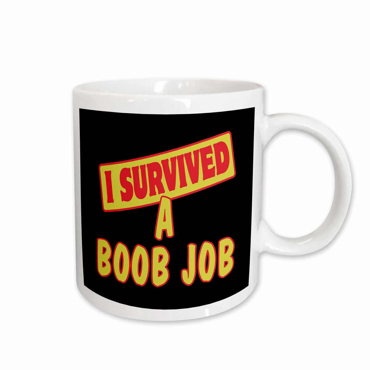 3dRose I Survived A Boob Job Survial Pride And Humor Design - Mugs (mug_117578)