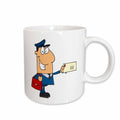 3dRose Happy Mailman Postal Worker Delivering Letter - Mugs (mug_118752)
