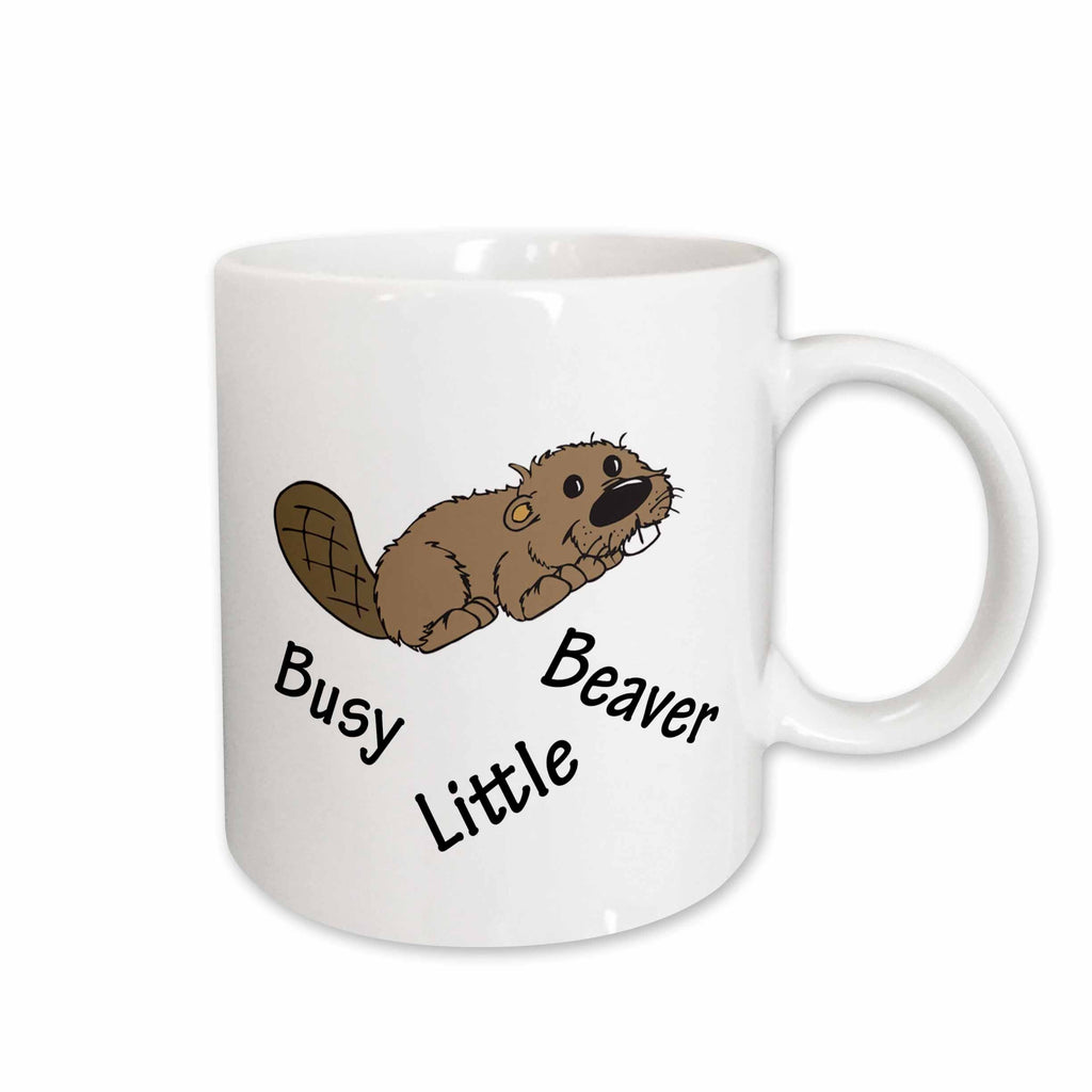 3dRose EvaDane - Funny Cartoons - Busy little beaver - Mugs (mug_123041)