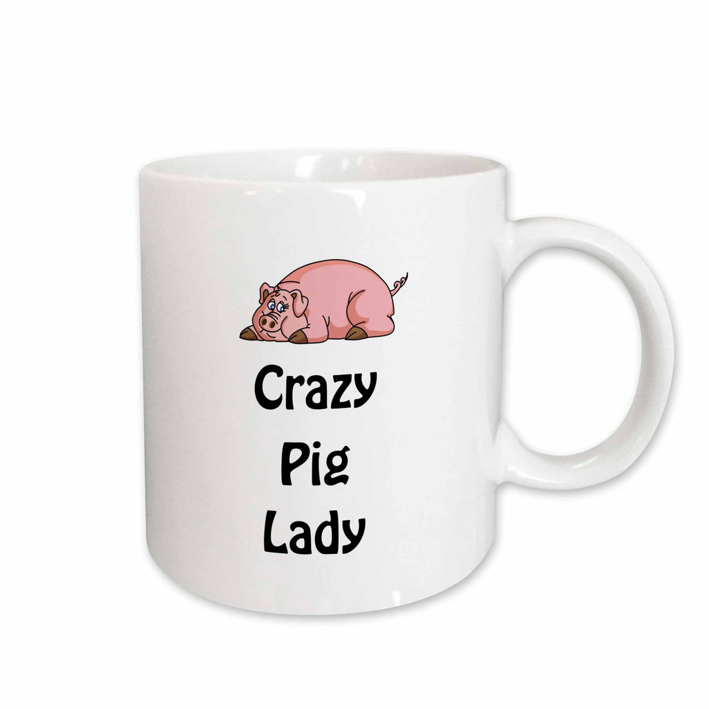 3dRose EvaDane - Funny Quotes - Crazy pig lady - Mugs (mug_123051)