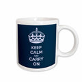 3dRose EvaDane - Funny Quotes - Keep calm and carry on. Navy. - Mugs (mug_123114)