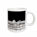 3dRose Stylish musical notes faux ribbon and bow - black and white sheet music... - Mugs (mug_123130)