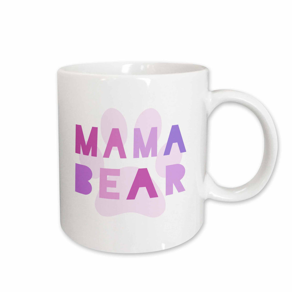 3dRose Mama bear - pink text with paw print for mother or new mom mommy -... - Mugs (mug_123172)