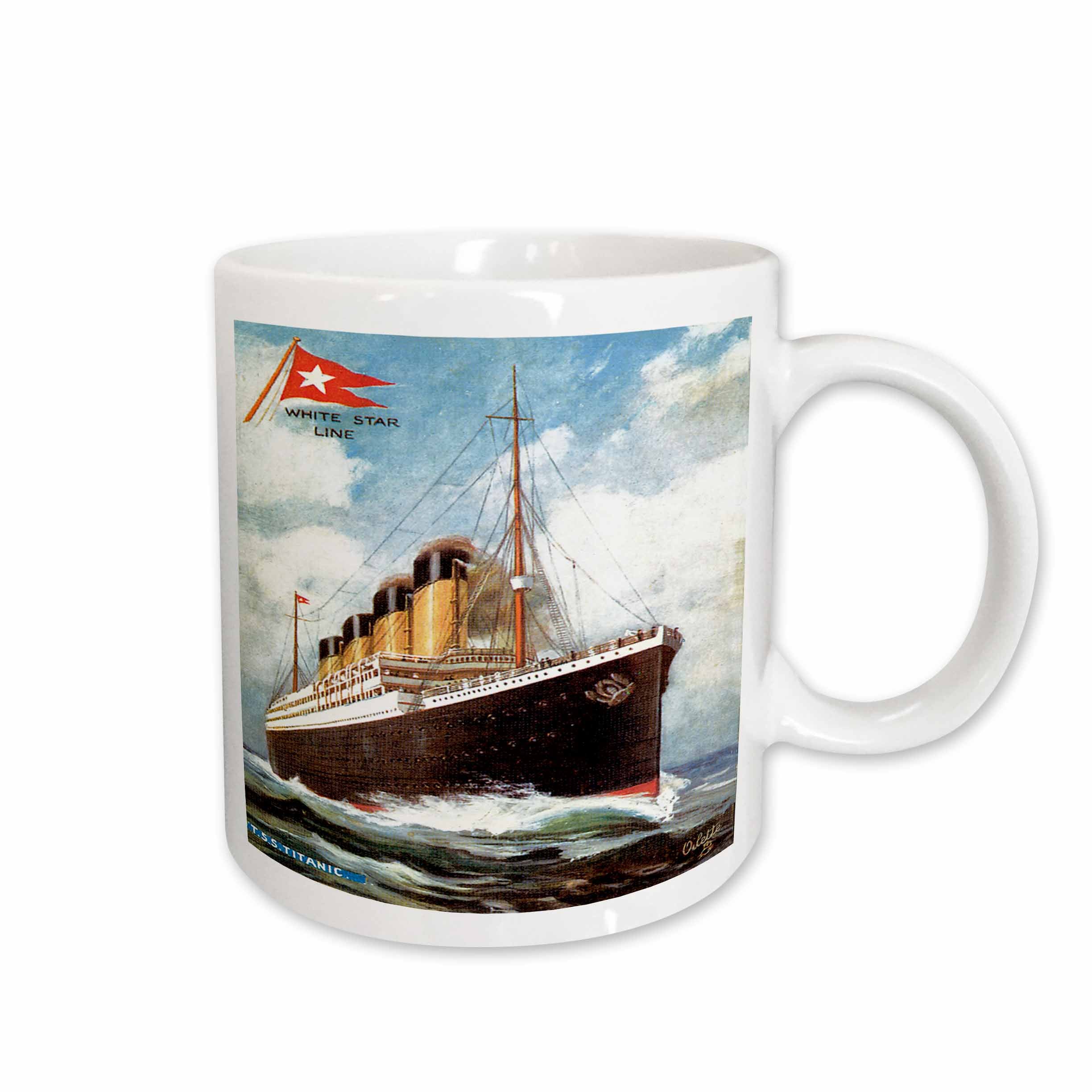 3dRose Vintage White Star Line S.S. Titanic - Mugs (mug_149236)