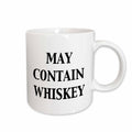 Funny Mug  “May Contain Whiskey” Ceramic Coffee & Whiskey Cup