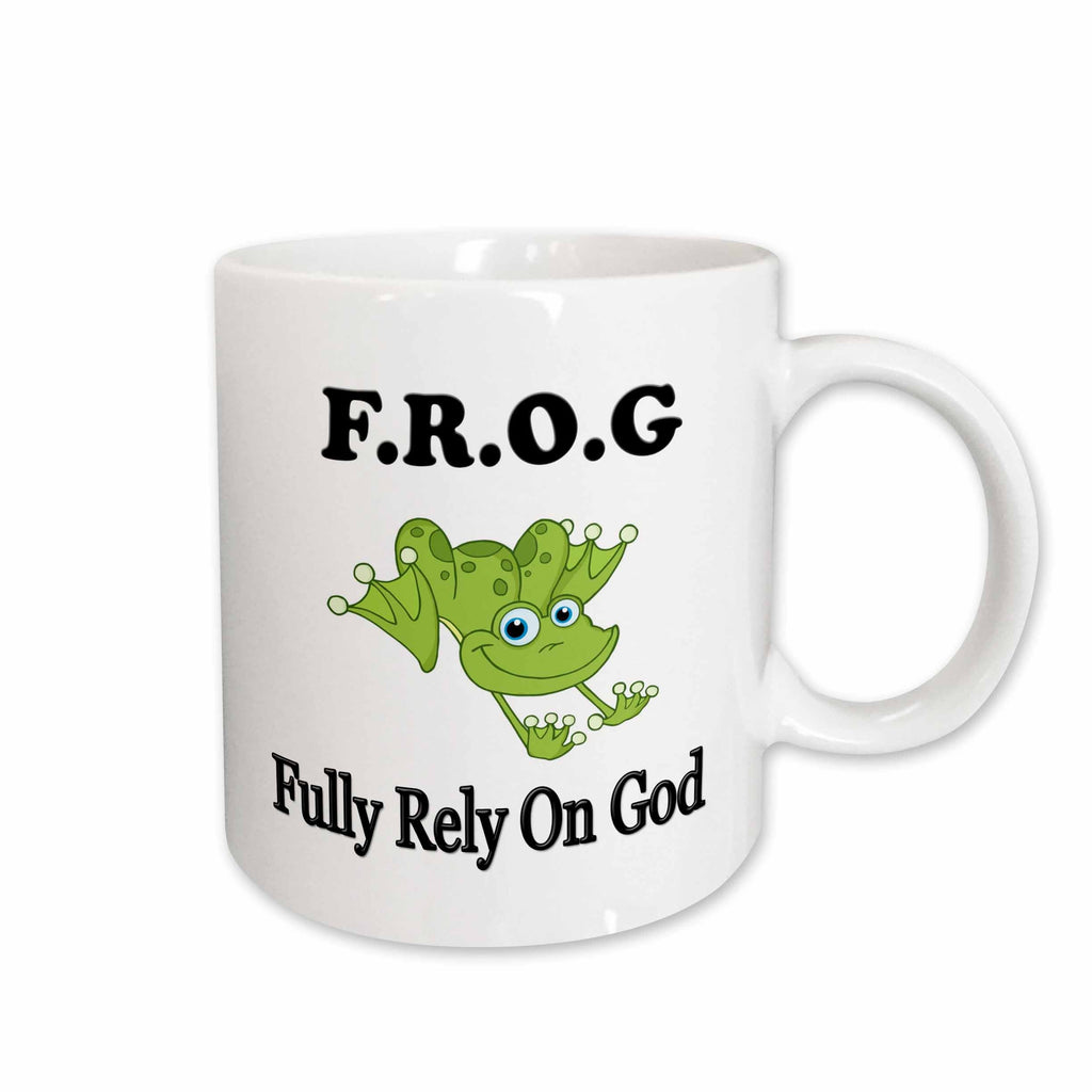 3dRose EvaDane - Funny Quotes - FROG fully rely on god - Mugs (mug_149833)