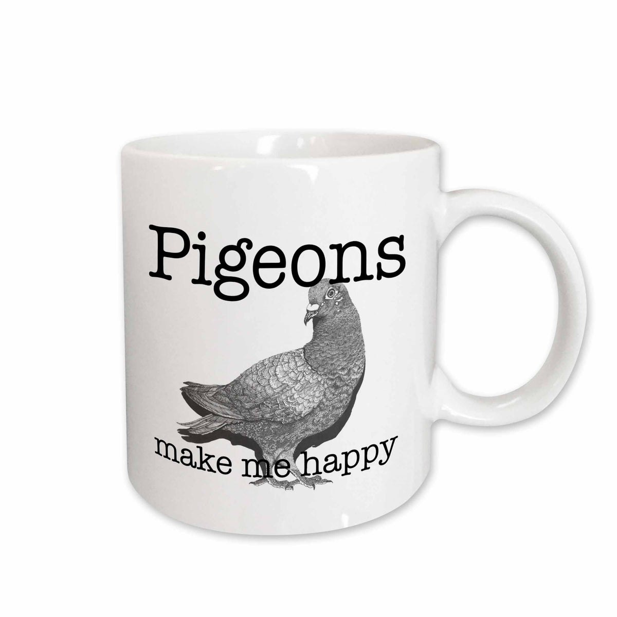 3dRose EvaDane - Funny Quotes - Pigeons make me happy - Mugs (mug_149874)