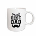3dRose Worlds best dad with funny black mustache - retro moustache vintage font... - Mugs (mug_151260)