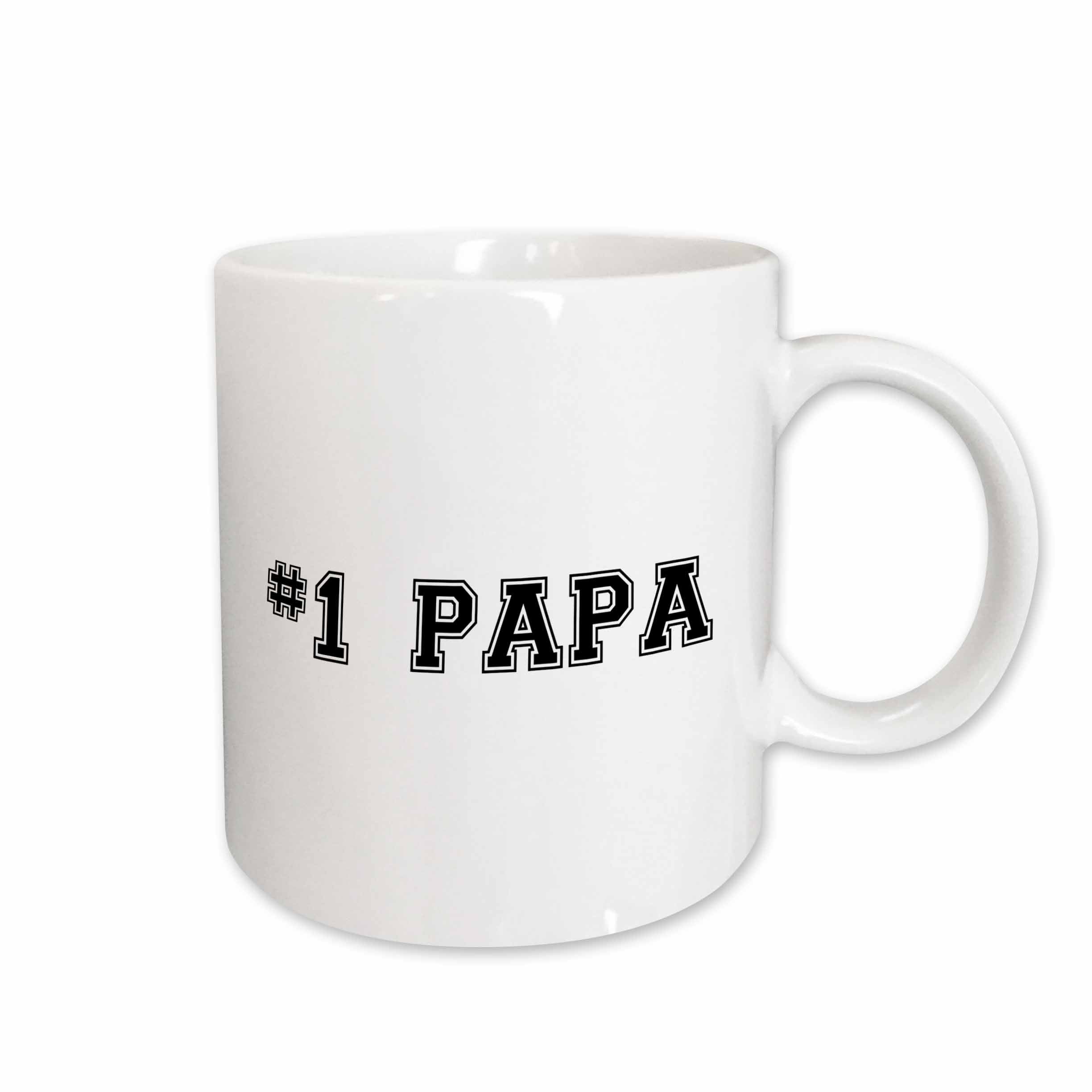 3dRose #1 Papa - Number One Papa - for great and best dads - black college font... - Mugs (mug_151602)