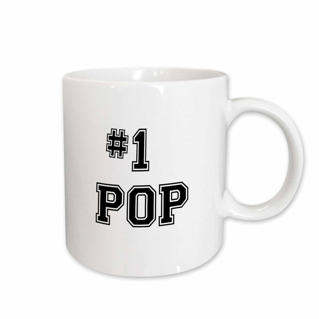 3dRose #1 Pop - Number One Pop - for worlds greatest and best dads - black text... - Mugs (mug_151603)
