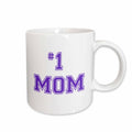 3dRose #1 Mom - Number One Mom in purple text - for worlds greatest and best... - Mugs (mug_151623)