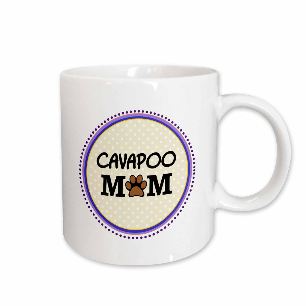 3dRose Cavapoo Dog Mom - Doggie mama by breed - paw print mum love - doggy... - Mugs (mug_151716)