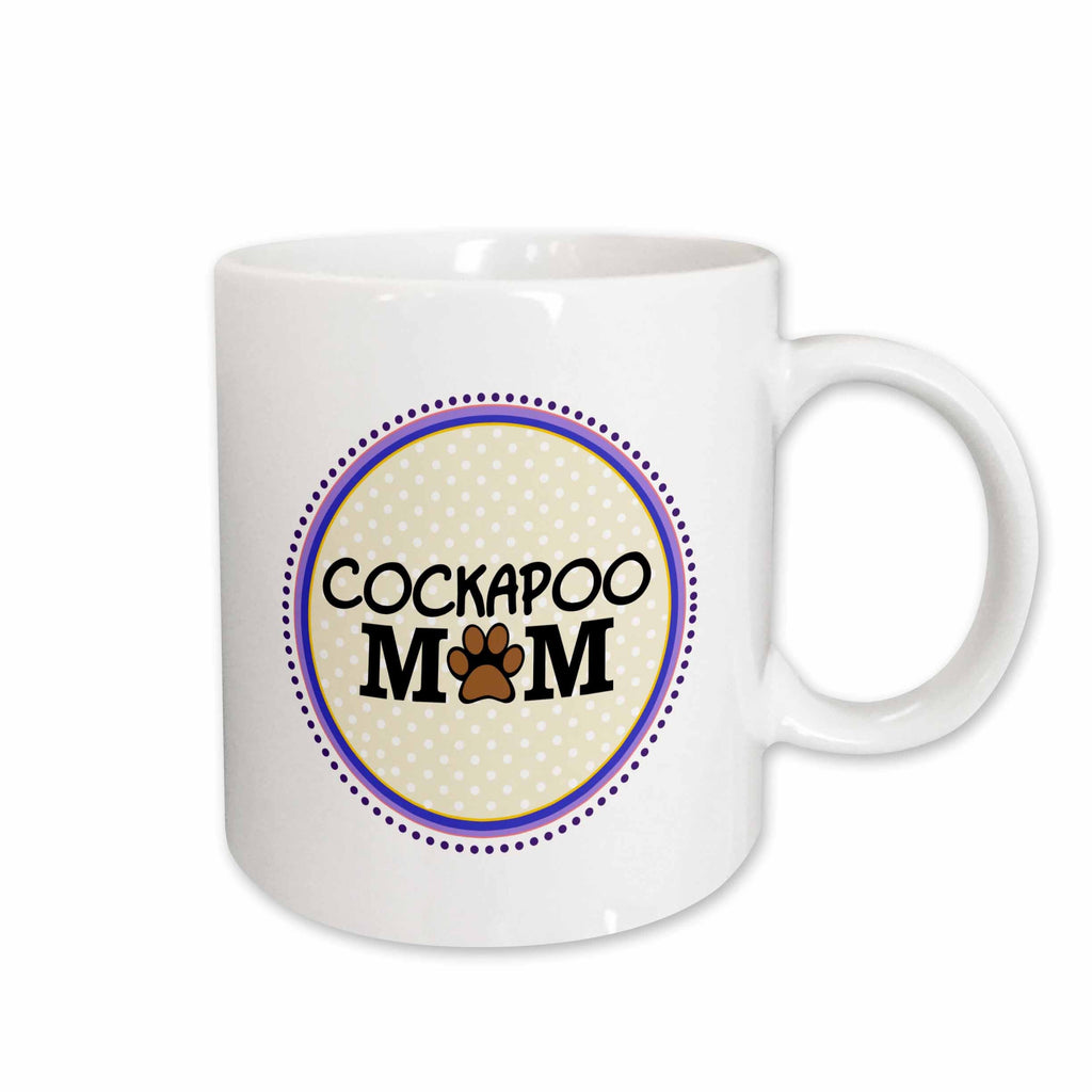3dRose Cockapoo Dog Mom - Doggie mama by breed - paw print mum love - doggy... - Mugs (mug_151725)