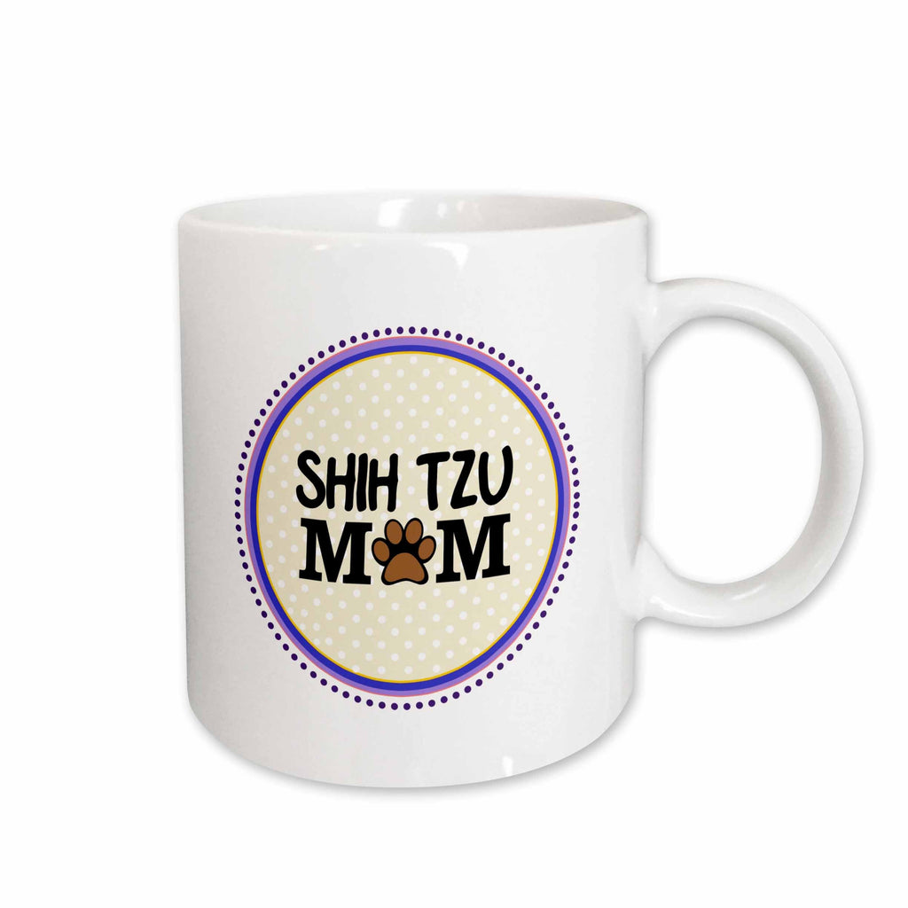 3dRose Shih Tzu Dog Mom - Doggie mama by breed - paw print mum love - doggy... - Mugs (mug_151816)