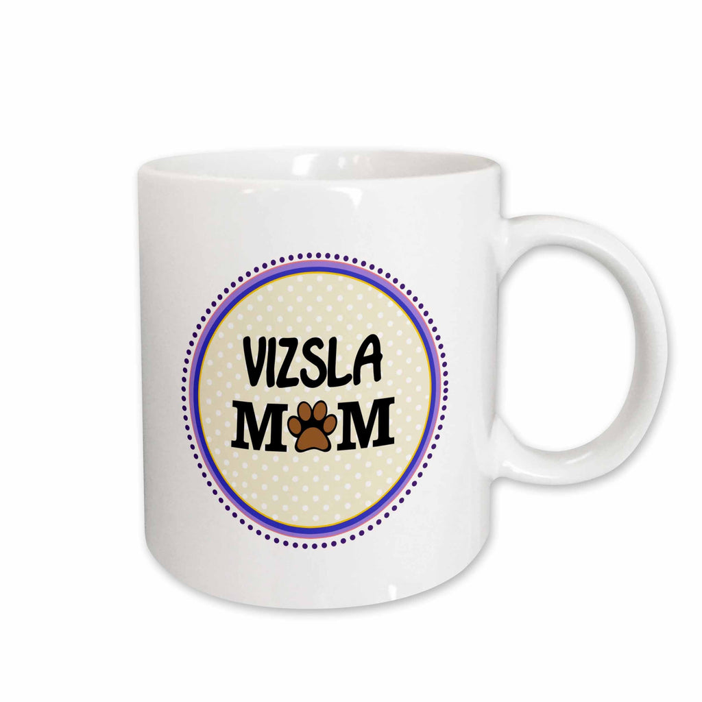 3dRose Vizsla Dog Mom - Doggie mama by breed - paw print mum love - doggy lover... - Mugs (mug_151831)